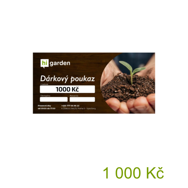higarden Dárkový poukaz Varianta: hodnota 1000 Kč - 1 000 Kč