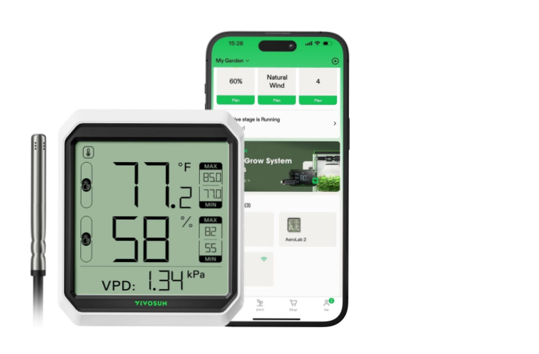 VIVOSUN AeroLab THB1S Bluetooth vlhkoměr a teploměr vč. sondy - 679 Kč
