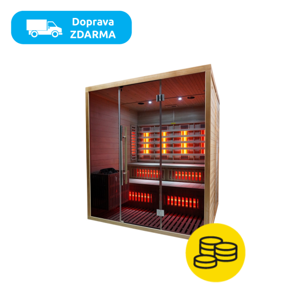 Kombinovaná sauna Marimex UNITE XXL s Wi-Fi (FSC) + saunové kachle - 2.759 €
