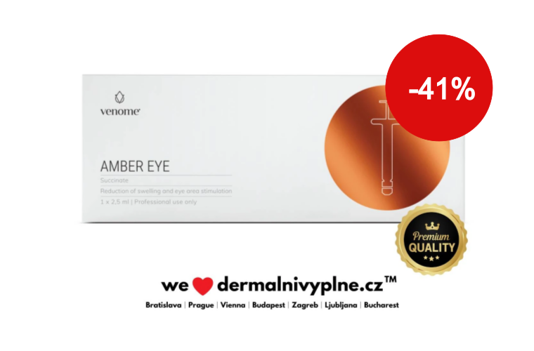 Venome Succinate AMBER EYE 1x2,5ml - Stimulace a vyhlazení pokožky kolem očí, L+H HA, Kyselina Jantarová, Rosveratrol, Glycin, Prolin - 1 834 Kč