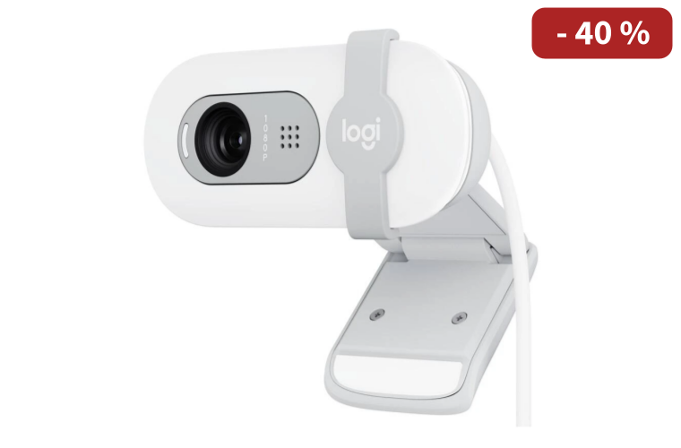 Webkamera Logitech Brio 100 - Bílá - 999 Kč
