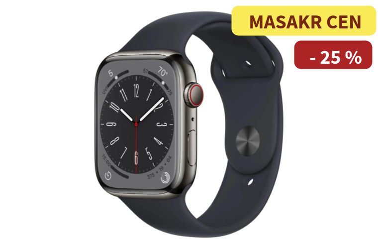 Apple Watch Series 8 45mm Nerezová ocel Graphite Cellular - 7 990 Kč