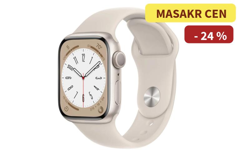 Apple Watch Series 8 41mm Hliník Starlight Cellular - 6 490 Kč