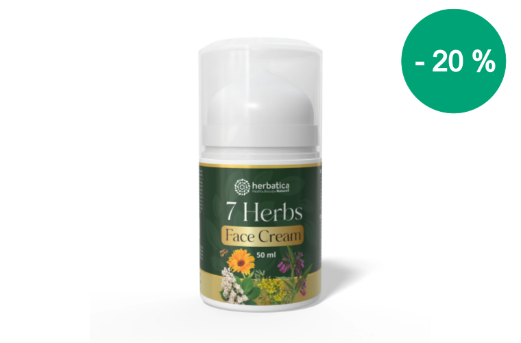 7 Herbs Face Cream – anti-age gyógynövényes arckrém kecske kolosztrummal és 7 gyógynövénnyel – 50 ml - Herbatica - 10 900 Ft