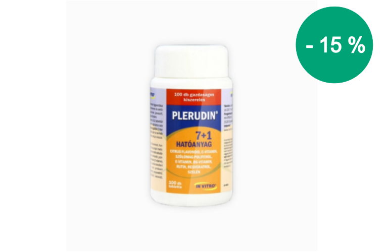 Plerudin tabletta vitaminokkal – egészséges vénákért, keringésért és a sejtek védelméért – InVitro - 7 190 Ft