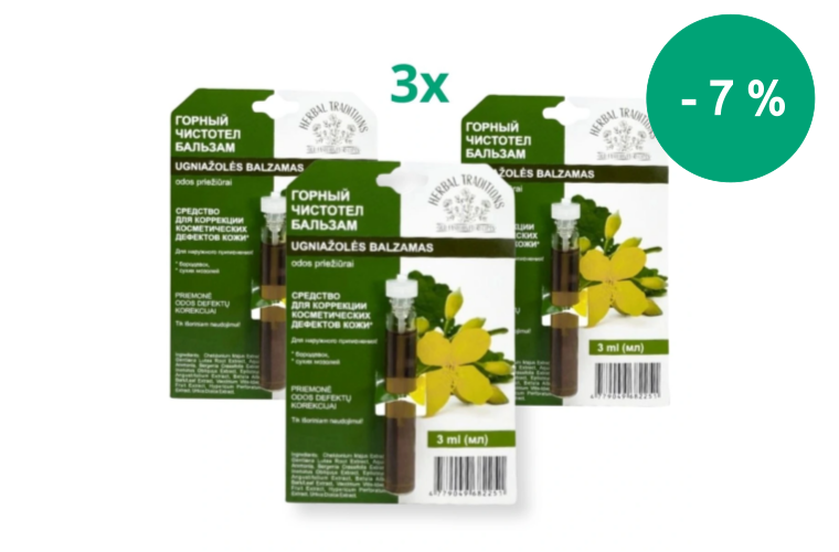 Akciós készlet: 3x Hegyi fecskefű - elixír szemölcsök ellen - 3 ml - Herbal Traditions - 8 630 Ft