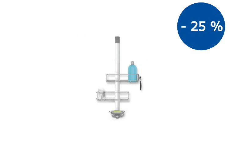 Závěsný set poliček a držáku na dveře sprchy, Simplehuman Over Door, nerez ocel - 2 299 Kč