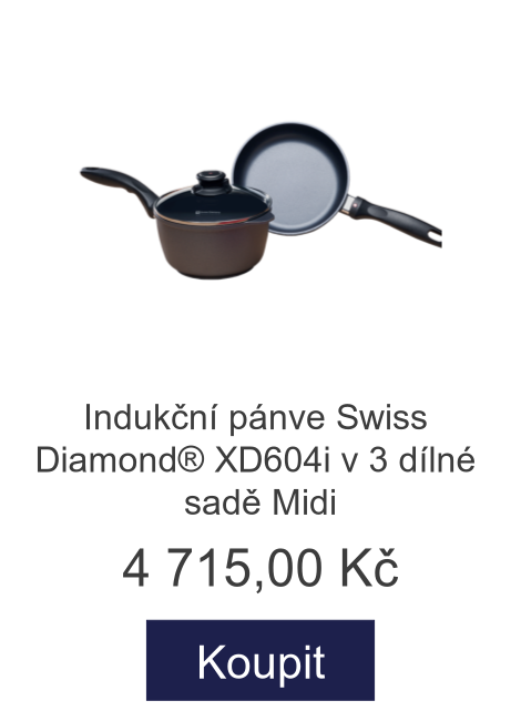 Indukční pánve Swiss Diamond® XD604i v 3 dílné sadě Midi - 4 715 Kč