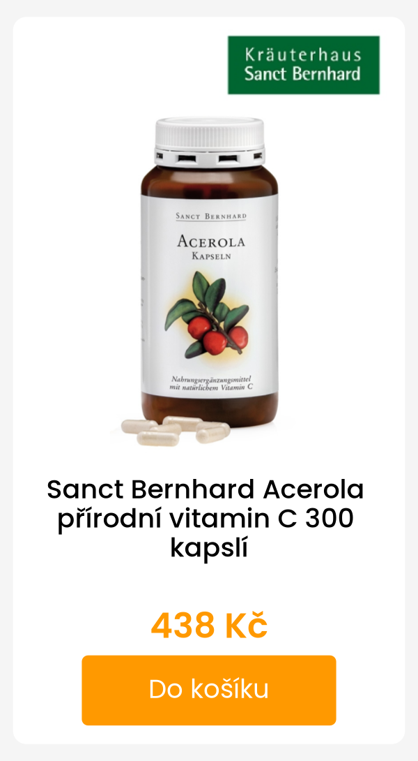 Sanct Bernhard Acerola přírodní vitamin C 300 kapslí - 438 Kč