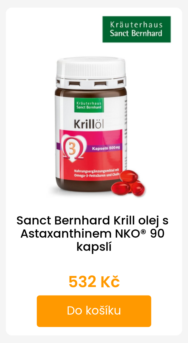 Sanct Bernhard Krill olej s Astaxanthinem NKO® 90 kapslí - 532 Kč