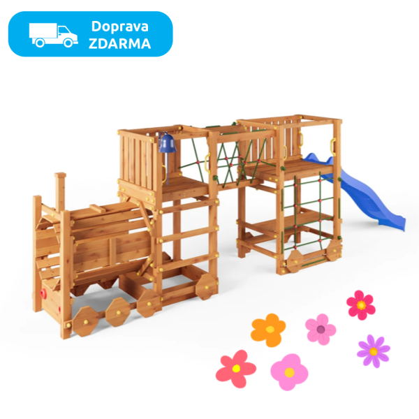 Dětské hřiště Marimex Play 025 + modrá skluzavka - 24 990 Kč