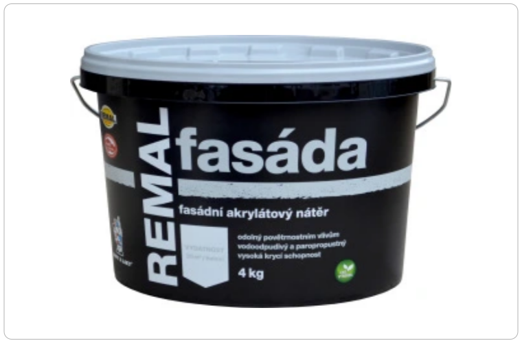 REMAL Fasáda akrylátová fasádní barva bílá 4 kg - 449 Kč