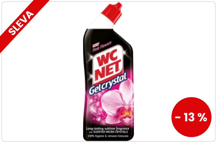 WC NET Gel Crystal Pink Flower WC gel, 750 ml - 46 Kč