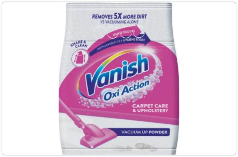 Vanish Shake & Clean, prášek na čištění koberců, 650 g - 185 Kč
