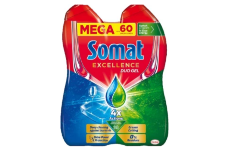 Somat Excellence Duo gel do myčky na mytí nádobí, 2× 540 ml, 60 dávek - 370 Kč