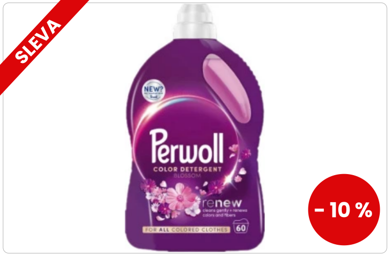 Perwoll prací gel Mega Renew Blossom 60 praní, 3000 ml - 368 Kč