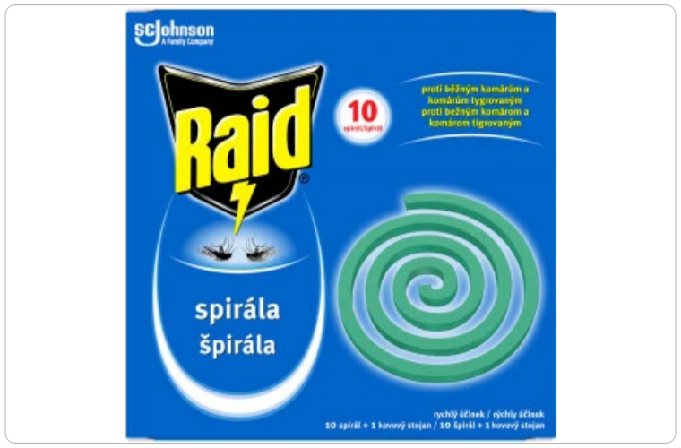 Raid insekticidní spirála proti komárům, 10 ks - 79 Kč