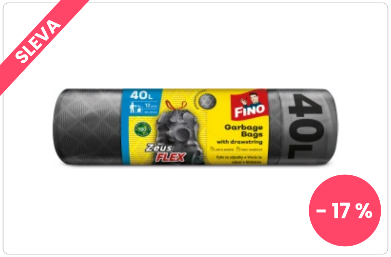 Fino Zeus Flex pytle na odpad, zatahovací, 32 µ, 55 × 57 cm, 40 l, 12 ks - 60 Kč