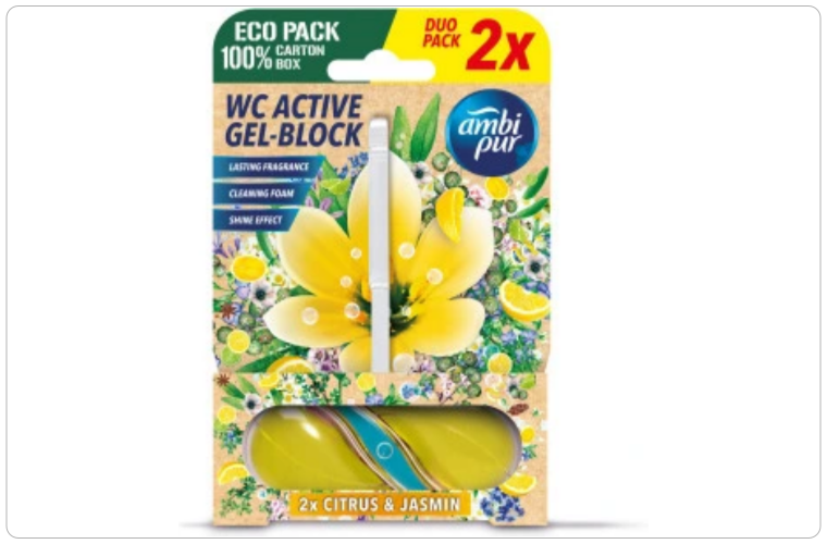 Ambi Pur WC Active gel-blok citron & jasmín 2x45 g - 75 Kč