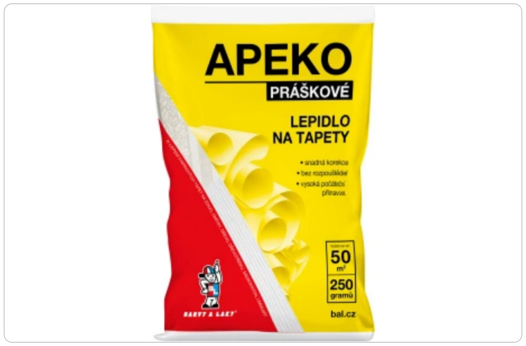 APEKO práškové lepidlo na tapety, až 50 m², 250 g - 72 Kč