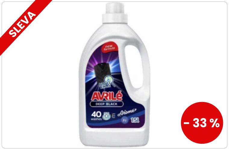 Avrilé Deep Black prací gel na černé prádlo, 40 praní 1,5 l - 120 Kč