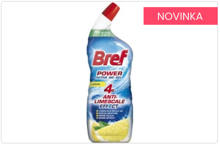 Bref WC gel Power Aktiv Gel Lemon s osvěžovačem, 750 ml - 61 Kč