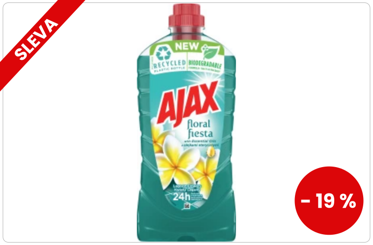 Ajax na podlahy a povrchy Floral Fiesta Lagoon Flowers univerzální čistící prostředek, květiny, 1 l - 58 Kč