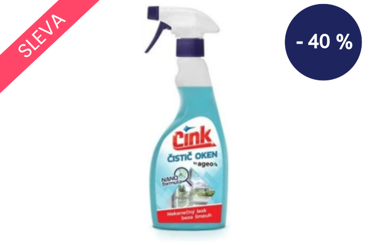 Cink čistič na okna s rozprašovačem 500 ml - 50 Kč