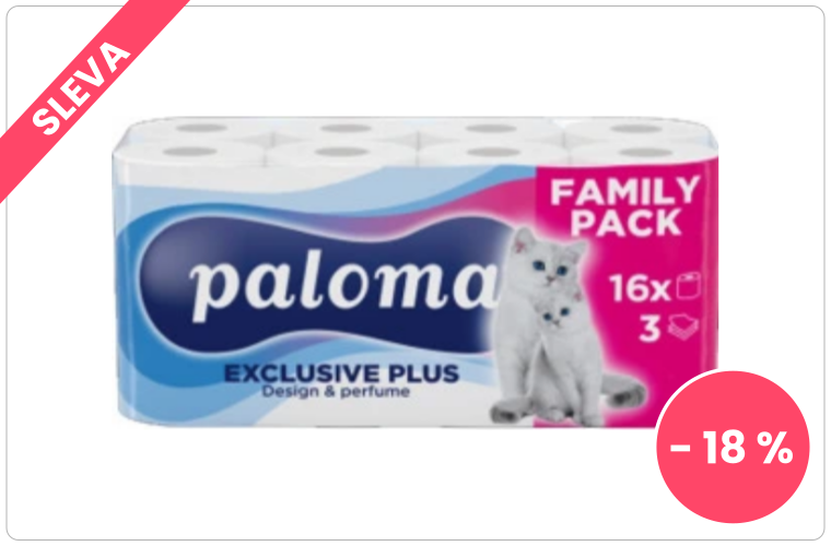 Paloma 3vrstvý toaletní papír Exclusive Soft Decor, 16 rolí - 110 Kč