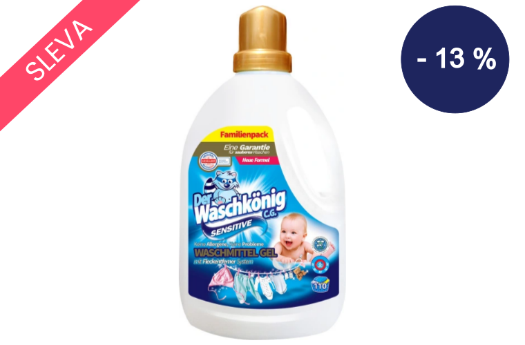 Waschkönig prací gel Sensitive 110 praní, 3,305 l - 150 Kč