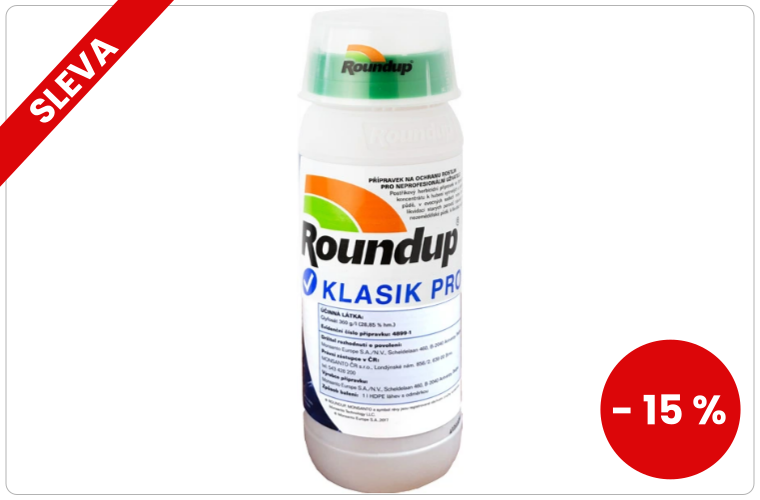 Roundup Klasik Pro k hubení vytrvalých a jednoletých plevelů, 1 l - 352 Kč