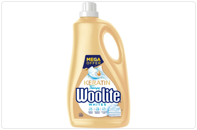 Woolite Keratin Therapy Whites prací gel, 3,6 l, 60 dávek - 230 Kč