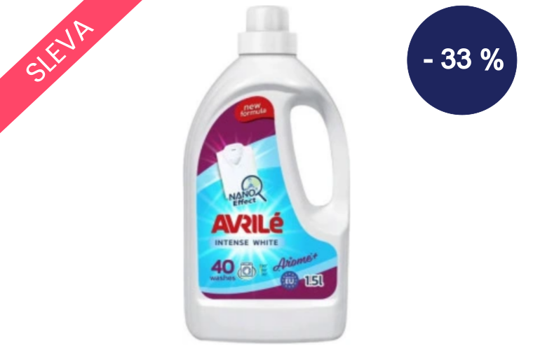 Avrilé Intense White prací gel na bílé prádlo, 40 praní 1,5 l - 120 Kč
