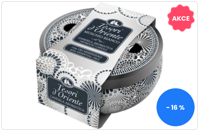 Tesori d´Oriente vonná svíčka Muschio Bianco White Musk, 200 g - 225 Kč