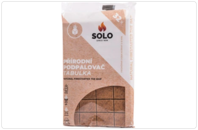 Solo přírodní podpalovač tabulka, 32 podpalů - 19 Kč