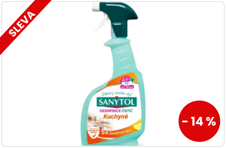 Sanytol dezinfekční odmašťující čistič na kuchyně, 500 ml - 99 Kč