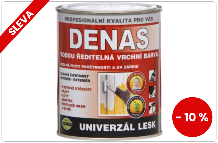 DENAS UNIVERZÁL-LESK vrchní barva na dřevo, kov a beton, 0440 modrá, 700 g - 333 Kč
