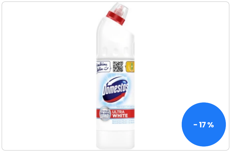 Domestos WC čistič 24h Ultra White Shine, 750 ml - 60 Kč
