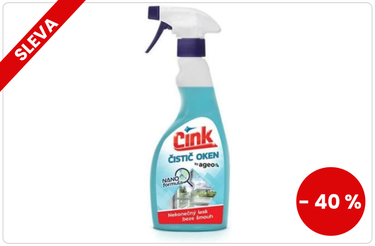 Cink čistič na okna s rozprašovačem 500 ml - 50 Kč
