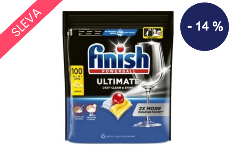 Finish Ultimate All in 1 Lemon tablety do myčky, 100 ks - 500 Kč