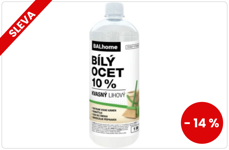BALHOME bílý ocet na úklid 10% 1 l - 35 Kč