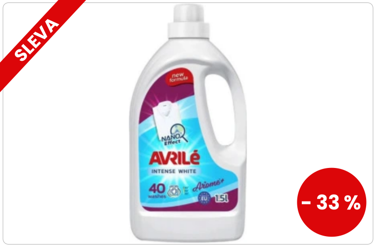 Avrilé Intense White prací gel na bílé prádlo, 40 praní 1,5 l - 120 Kč