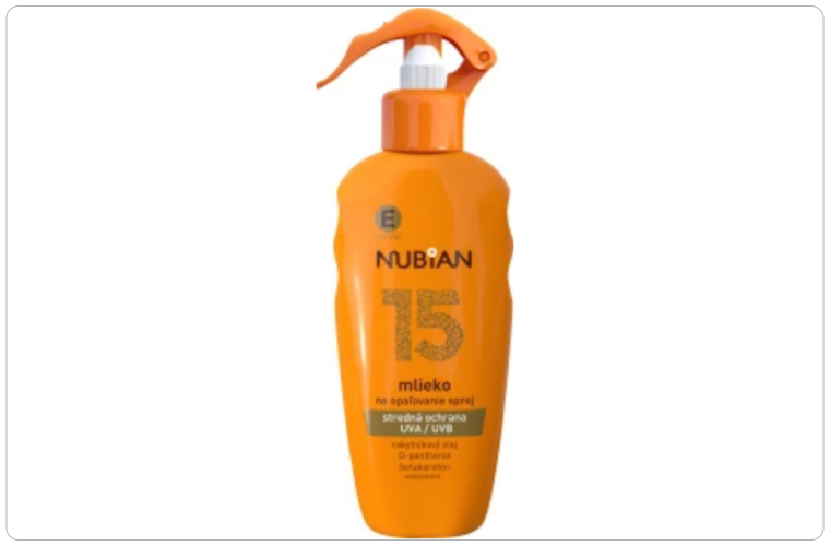 Nubian OF 15 mléko na opalování sprej, 200 ml - 199 Kč