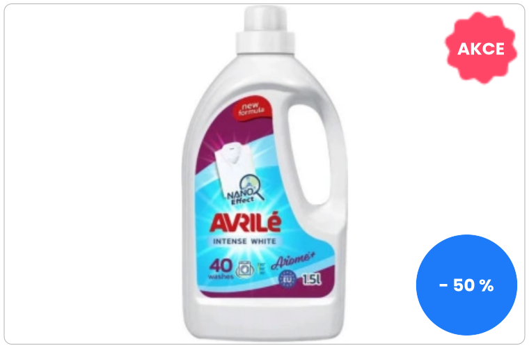 Avrilé Intense White prací gel na bílé prádlo, 40 praní 1,5 l - 120 Kč