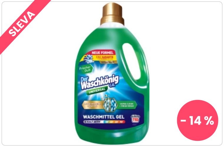 Waschkönig prací gel Universal 110 praní, 3,305 l - 150 Kč