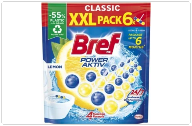 Bref WC kuličky Power Aktiv Lemon, 6x 50 g - 176 Kč