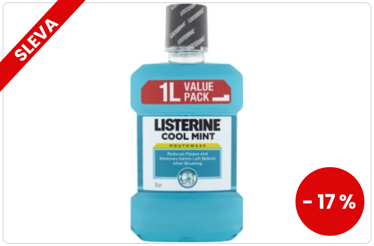 Listerine Cool Mint ústní voda, 1 l - 174 Kč