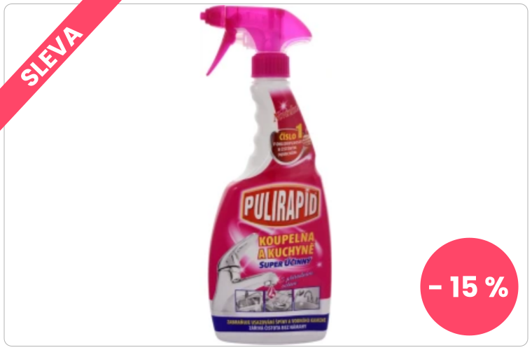 Pulirapid Koupelna a Kuchyně odstraňovač vodního kamene s octem, 500 ml - 65 Kč