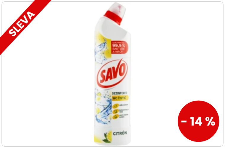 SAVO WC čistič Citrón, 700 ml - 50 Kč