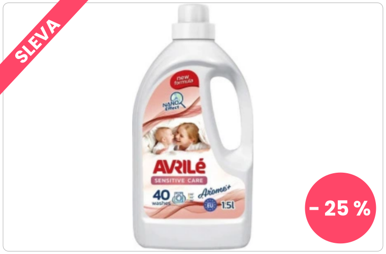 Avrilé Sensitive Care prací gel pro citlivou pokožku, 40 praní 1,5 l - 120 Kč